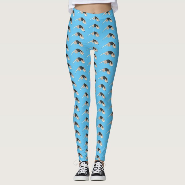 Tamandua-tecknad Leggings (Framsida)