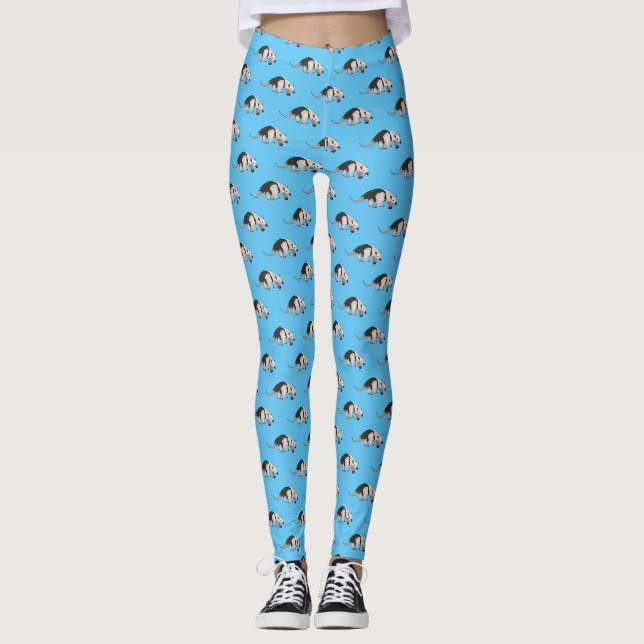 Tamandua-tecknad Leggings (Framsida)