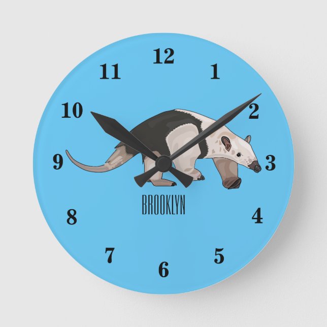 Tamandua-tecknad Rund Klocka (Framsida)