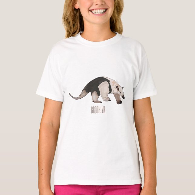 Tamandua-tecknad T Shirt (Framsida)