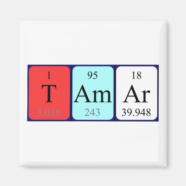 Tamar Periar bord namn magnet (Framsidan)