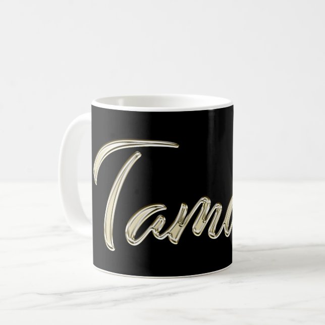 Tamara white gold Handwriting Tasse Kaffeetasse Kaffemugg (Framsida vänster)