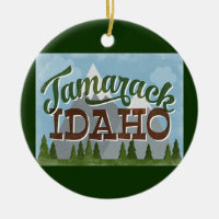 Tamarack Idaho Roligt Retro Snowy-bergen
