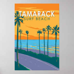 Tamarack Surf Beach Kalifornien Resa Konst Vintage Poster