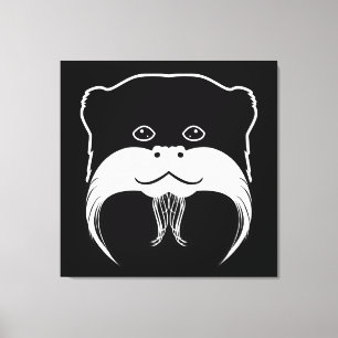 Tamarin Monkey Ansikte Silhouette Canvastryck