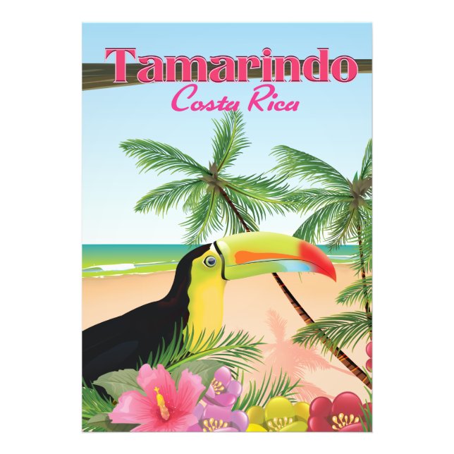 Tamarindo Costa Rica-strandens helgdag poster (Framsidan)