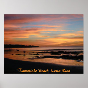 Tamarindostrandsolnedgång, Costa Rica Poster