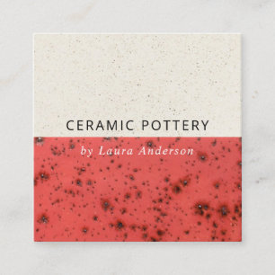 TAMATO RED CERAMIC POTTERY GLAZZED SPECKKKLAD STRU FYRKANTIGT VISITKORT