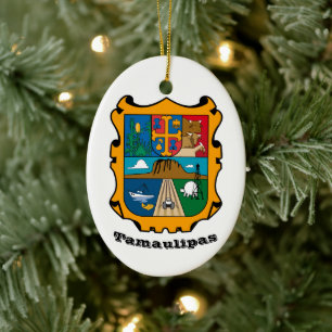 Tamaulipas (delstat) Mexikos statsvapen Julgransprydnad Keramik
