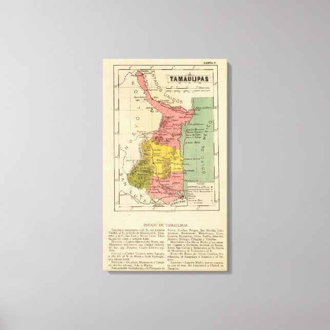 Tamaulipas, Mexiko Canvastryck (Framsida)