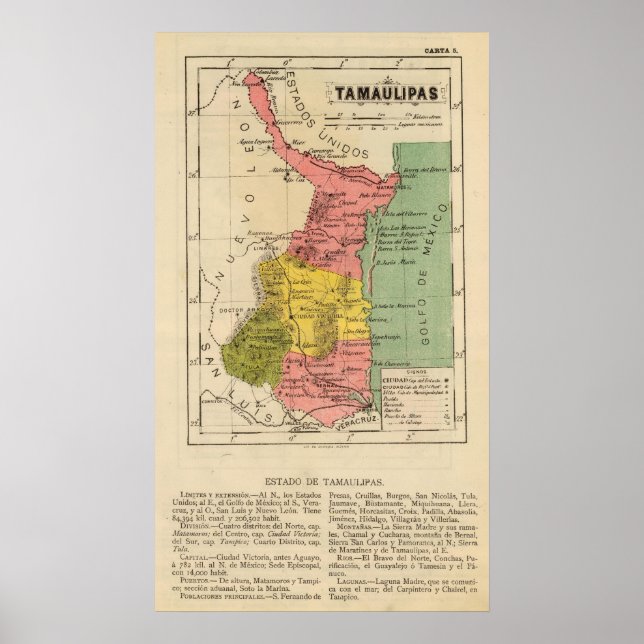 Tamaulipas, Mexiko Poster (Framsidan)