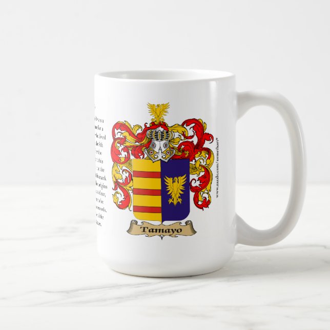 Tamayo, ursprung, det menande och vapenskölden kaffemugg (Höger)
