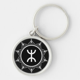 Tamazgha - landet av Amazighs Keychain (V2) Rund Silverfärgad Nyckelring