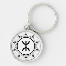 Tamazgha - landet av Amazighs vit Keychain Rund Silverfärgad Nyckelring