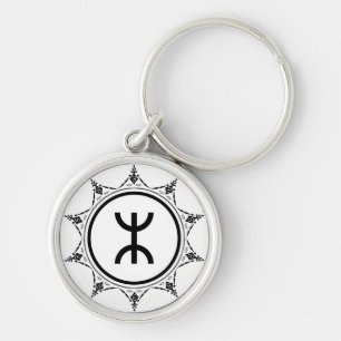 Tamazgha - landet av Amazighs vit Keychain Rund Silverfärgad Nyckelring