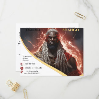 Tambor a Shango Lighting Rayos-inbjudan Inbjudan Vykort