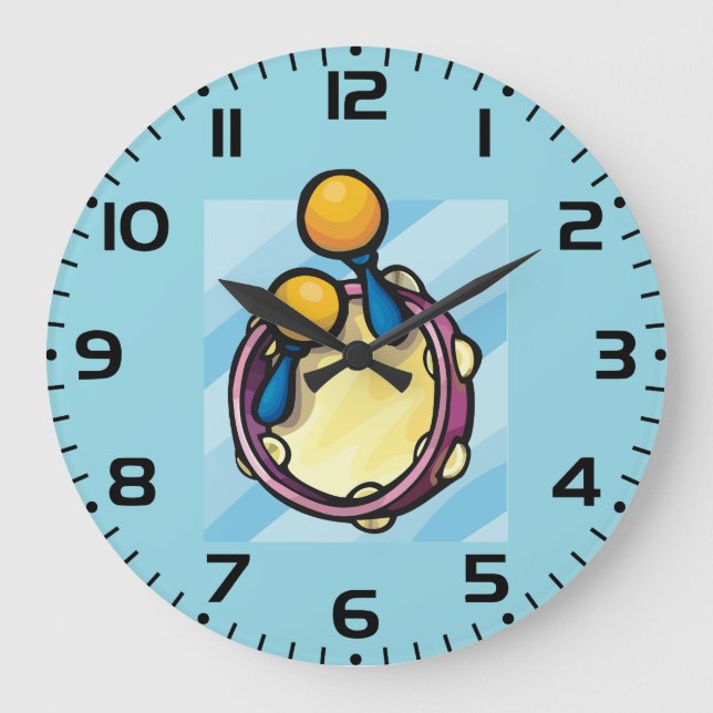 Tamborine And Maraccas Stor Klocka (Framsida)