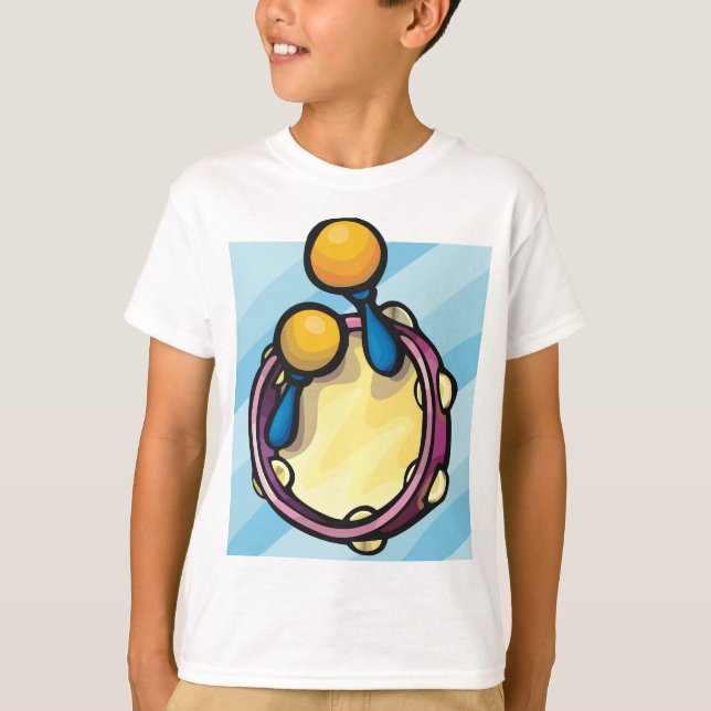 Tamborine And Maraccas T Shirt (Framsida)