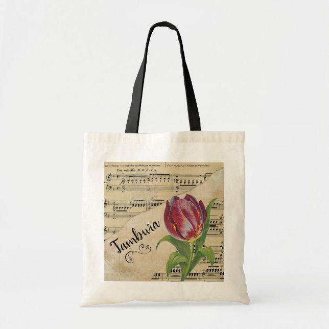 Tambura Elegant Tulip Vintage Lakan Music Tygkasse (Framsidan)