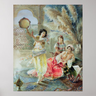 Tamburinen (w/c på papper) poster