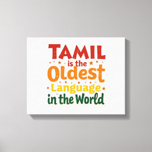 Tamil, det äldsta språket canvastryck