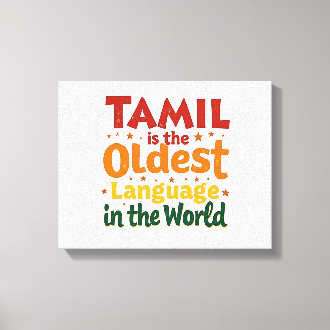 Tamil, det äldsta språket canvastryck (Framsida)