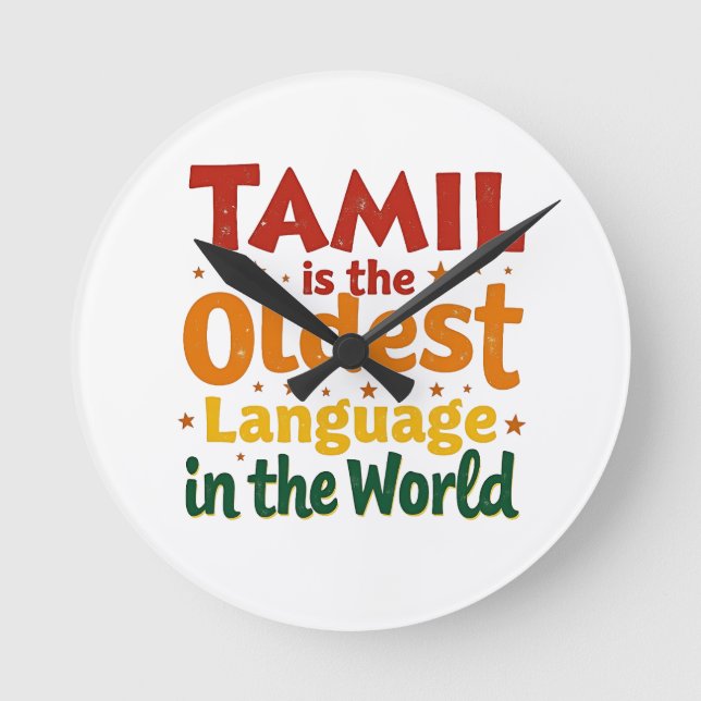 Tamil, det äldsta språket rund klocka (Framsida)