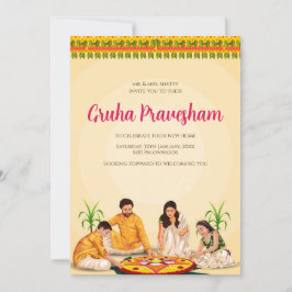Tamil Houseuppvärmning inbjudan Telugu as Grihapra