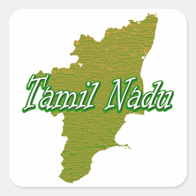 Tamil Nadu Fyrkantigt Klistermärke (Framsida)
