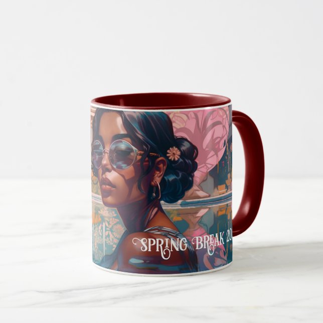 Tamil Woman Miami Resort Bassäng Painting Mugg (Framsida höger)