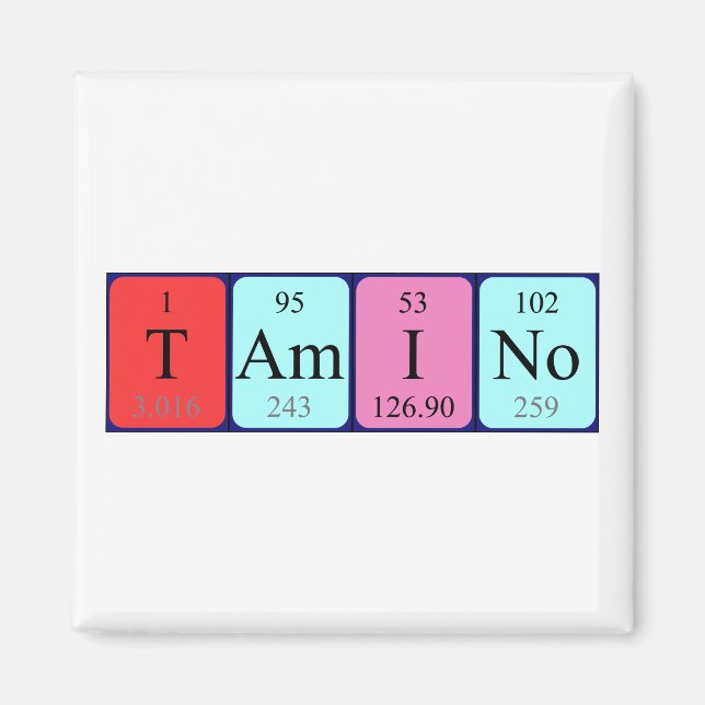Tamino periodiskt bord namn magnet (Framsidan)