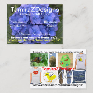 TamiraZDesigBlue Hydrangea-Affärskort Visitkort