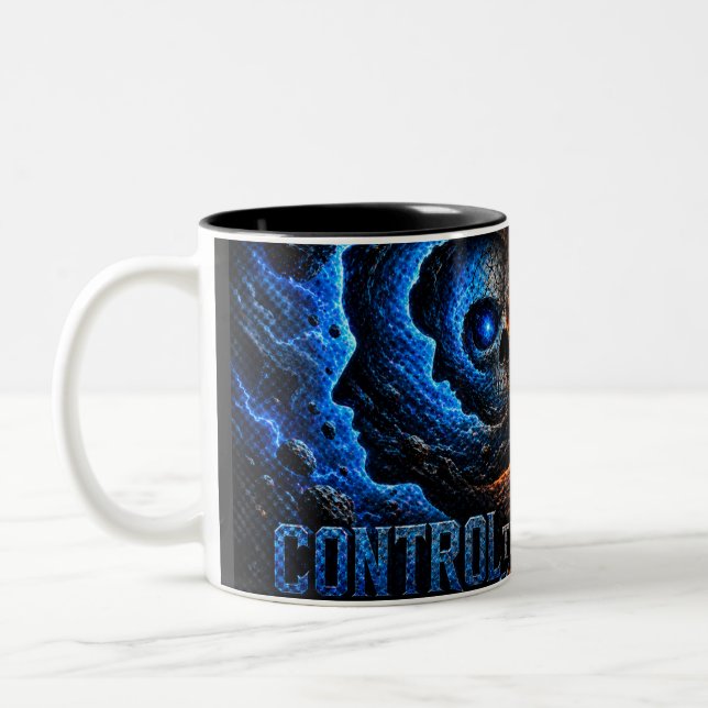 Tämja Kaoset Kontrollera Spiralen T-Shirt – 3D Två-Tonad Mugg (Vänster)