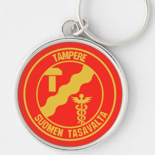Tammerforsrundans emblem rund silverfärgad nyckelring