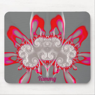 TAMMY ~ FLUORO ROSA RED GRÅTT WHITE ~ Fractal Musmatta