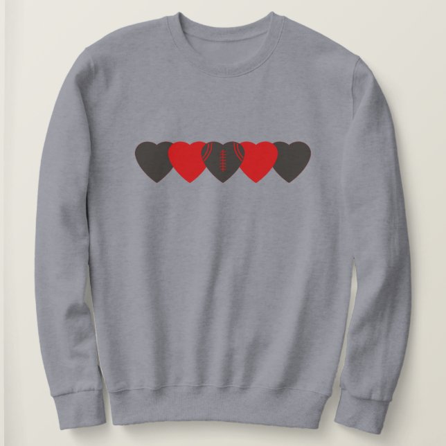 Tampa Bay Buccaneers Heart Football Mörk T Shirt (Design framsida)