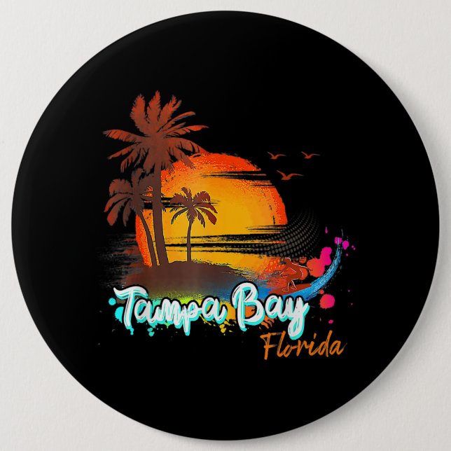 Tampa Bay Florida Beach Summer Vacation Handflatan Knapp (Framsida)