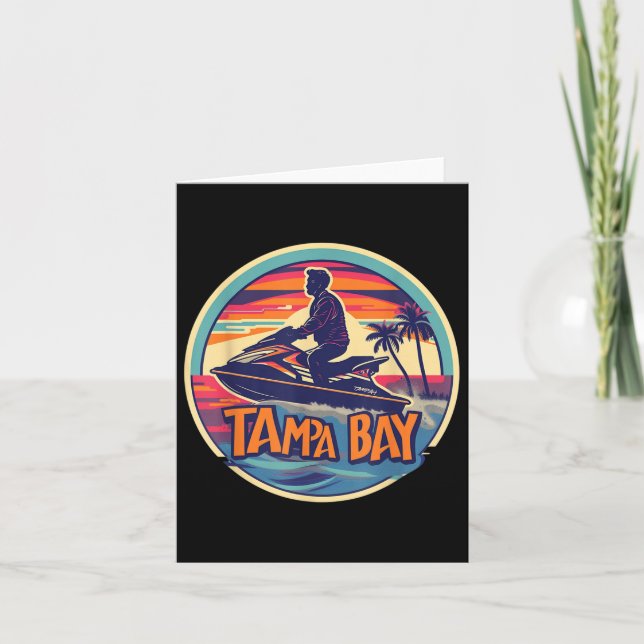 Tampa Bay Florida Jetski Boating Vatten Bukt Vatte Kort (Framsida)