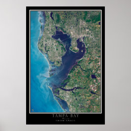 Tampa Bay Florida Satellite Poster Karta