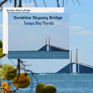 Tampa Bay Florida Sunshine Skyway Fotografisk Vykort
