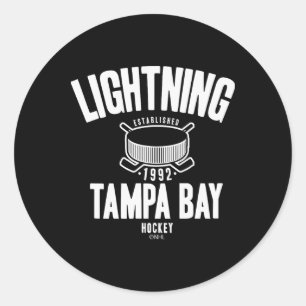 Tampa Bay Lightning Hockey Puck Blå Officiellt Lic Runt Klistermärke
