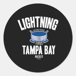 Tampa Bay Lightning Hockey Puck Svart Officiellt L Runt Klistermärke