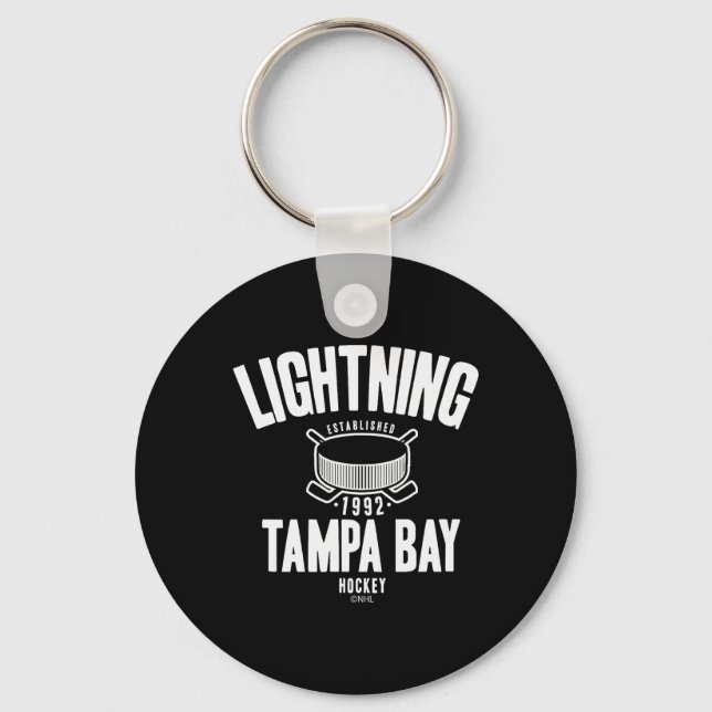 Tampa Bay Lightning Hockeypuck Blå Officiellt Lice Nyckelring (Framsida)