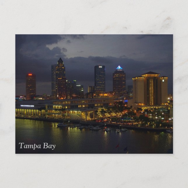 Tampa Bay Night Skyline Vykort (Framsida)
