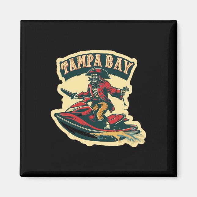 Tampa Bay Pirat Florida Jetski Båttur Rollig Gasp Magnet (Framsidan)
