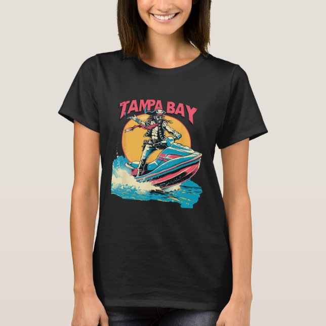 Tampa Bay Pirate Florida Jetski Boating Funny Gasp T Shirt (Framsida)