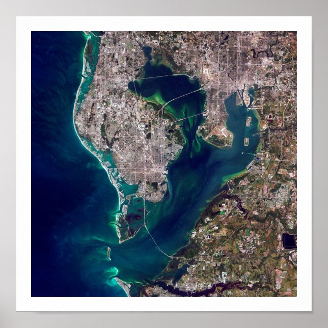 Tampa Bay Satellite Image Poster (Framsidan)