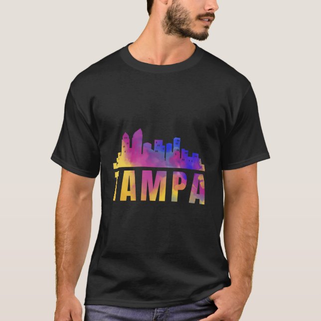 Tampa Bay Skyline Art City Florida Fl State U T Shirt (Framsida)