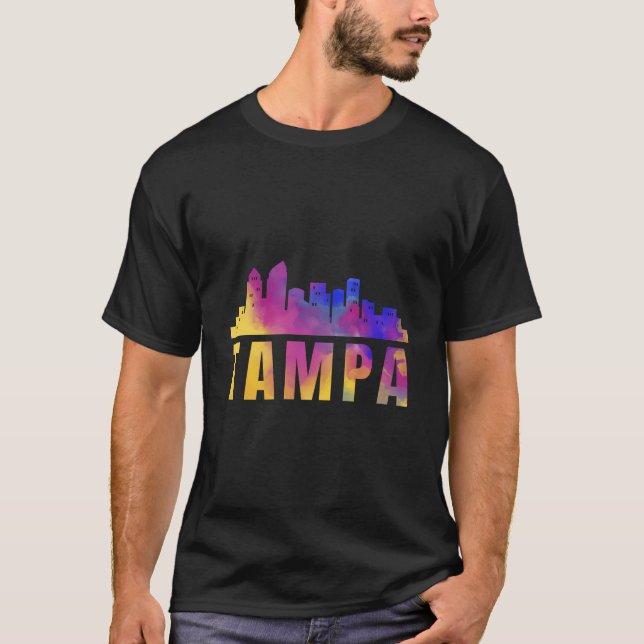 Tampa Bay Skyline Art City Florida Fl State U T Shirt (Framsida)