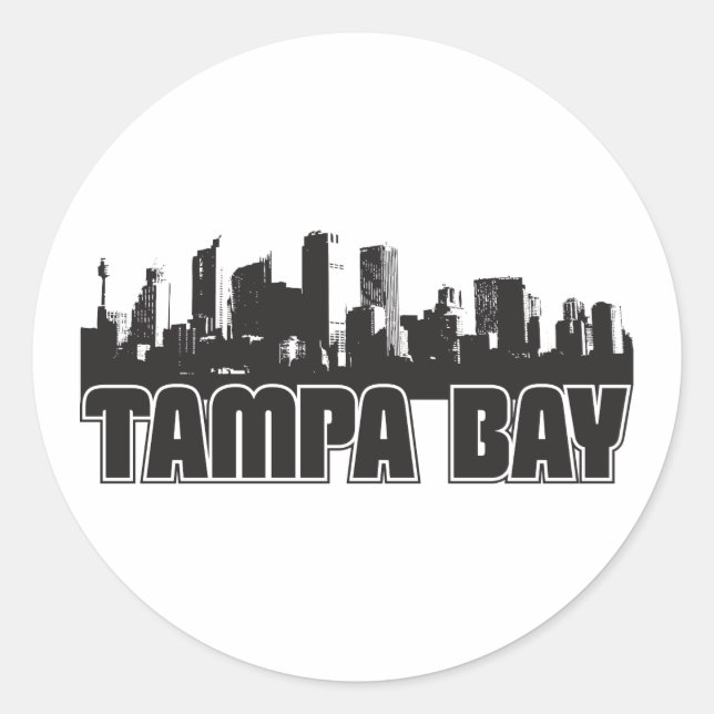 Tampa Bay Skyline Runt Klistermärke (Framsida)